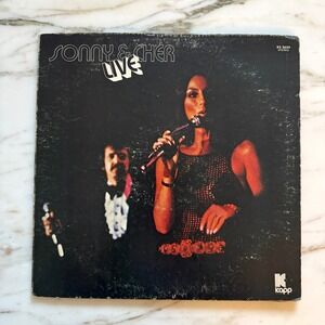 Vintage 70s Sonny and Cher Live Vinyl LP 1971 Kapp Records KS 3654